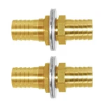 Joywayus 1/2'' Hose Barb Thru-bulk Head Hex Union Brass 1/2 1/2,. Fixed Price $19.91.