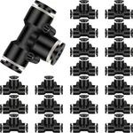 20 Pieces 1/4 Inch Push To Connect Fittings Pneumatic Tee Inch, Black. Fixed Price $16.34.