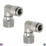 Premium Stainless Steel 90 Pneumatic Female Elbow Push-to-connect Fitting 1/4. Fixed Price $35.37.