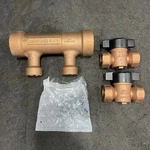 Kemper 6510605000 Flow Splitter 2" Main X 1" Loop; Fpt W/ 1/4 Turn Stop Valves. Fixed Price $304.99.