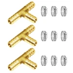 3/8" Hose Barb Fittingtee 3 Way Brass Fitting Intersection/split Water/fue. Fixed Price $14.25.