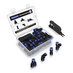 Sweezwon 33pcs 1/4" Push To Connect Air Hose Fittings 1/4 Inch, 33pcs, Blue. Fixed Price $17.22.