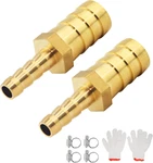 2 Pcs Brass Hose Barb Reducer, 1/4 To 1/2 Id, Reducing Barbed Splicer. Fixed Price $15.99.