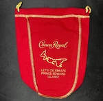 Crown Royal Celebrate Prince Edward Island Red Drawstring Bag Canada W/box 750ml. Fixed Price $30.00.