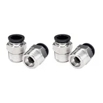4 Pack Push To Connect Air Fittings Pneumatic Male Straight 1/2 Inch Tube Od .... Fixed Price $23.60.