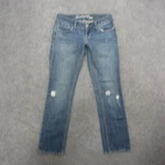 American Eagle Jeans Womens 2 Short 77 Straight Distressed Denim Medium Wash. Fixed Price $14.99.