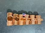 6 - Epc Nibco 2" Copper Reducing Tees 1 Of Each New Sweat Fittings.made In Usa. Fixed Price $80.00.