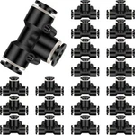 20 Pieces 1/4 Inch Push To Connect Fittings Pneumatic Tee Inch, Black. Fixed Price $13.87.
