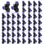 50-pack 1/4" Tube Od Tee Push To Connect Fittings,pe-1/4 3 Way Pneumatic Quic.... Fixed Price $25.16.