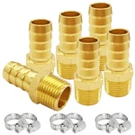 Uenede 6pcs Brass Hose Barb Fittings 3/8" Npt Male To 1/2"barb, 3/8"npt. Fixed Price $18.01.