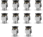 10 Pcs Push-to-connect Fittings 3/8 Inch Tube 3/8od X 1/4npt, Black, Silver. Fixed Price $20.24.