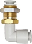 Smc Kq2le12-00a Pbt & Brass Push-to-connect Tube Fitting, Bulkhead 90 Elbow. Fixed Price $25.00.