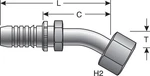 Gates G20234-1212 Female Flat-face O-ring Swivel - 45 Bent Tube -ipd. Fixed Price $132.62.