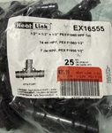 Heatlink Ex16555 - 1/2 X 1/2" Hpp Tees Astm F1960 Pex Lot Of 25. Fixed Price $70.00.