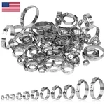 Gaohui 82 Pcs Single Ear Hose Clamps 11 Sizes 5.8-38.1mm 304 Stainless Steel. Fixed Price $14.10.