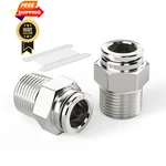 Tailonz Pneumatic 304 Stainless Steel Male Straight 3/8''od 1/2''npt, Silver. Fixed Price $23.98.
