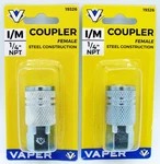 2 Pack Vaper Female Air Hose Compressor Steel Coupler 1/4" Npt (#19326). Fixed Price $12.00.