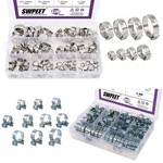 Swpeet 240pcs 304 Ss Single Ear Hose Clamps Zinc Plated Mini Clamp Kit. Fixed Price $71.25.