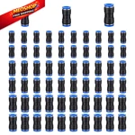 Aulufft 60 Pcs Straight Push Connectors Quick Release 6/8/10mm, Black. Fixed Price $18.40.