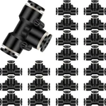 Boao 20 Pcs 1/4 Inch Pneumatic Push To Connect Tee Fittings - Inch, Black. Fixed Price $14.58.