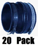 (20) P1056-215 Fernco 2" X 1-1/2" Flexible Reducing Coupling Pipe Connectors. Fixed Price $115.97.