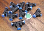 Lot Of (10) Festo Qsmt-4-3 Push-in T-connector Fittings 4mm Od Tube. Fixed Price $50.00.