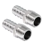 Kozelo Pack Of 2 Stainless Steel Hose 1/2" Barb To 3/8" Npt Male, Silver. Fixed Price $9.70.