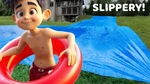 Make-a-slide - 100 Feet Long Giant Blue Backyard Slip And Slide Water. Fixed Price $180.00.