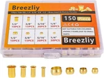Breezliy 150pcs Tube Od 1/4 5/16 3/8 1/2 Brass Compression Sleeves Ferrules. Fixed Price $22.63.