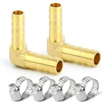 Gasher 2 Pieces Brass Hose Barb Reducer, 3/8" X 5/16" Barb, 90 Degree. Fixed Price $13.99.