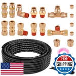 Boeray 21pcs 32.8ft 3/8 Brass Dot Air Line Fittings Kit Quick Push To Connect Fi. Fixed Price $70.30.