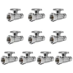 Efield 10 Pcs 1/2" Fip X 3/8" Od 1/4 Turn Compression Straight Stop Valve. Fixed Price $37.02.