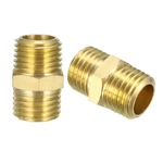 Brass Fitting, Hex Nipple, 1/4" Npt X Male Pipe 2pcs. Fixed Price $7.71.