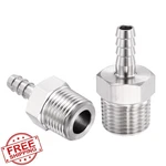 Harfington 2pcs 5/8" To 1/4" Npt Hex Barb Hose Fitting Stainless Steel. Fixed Price $20.00.
