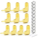 Gasher 10pcs Brass Hose Barb Reducer 90 1/8" Npt X Barb,. Fixed Price $22.70.
