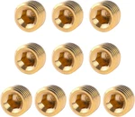 10 Pcs 1/4" Npt Male Pipe Plug Fitting Set Brass Hex Counter Sunk Plugs For Clos. Fixed Price $9.80.