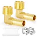 Gasher 2 Pieces Brass Hose Barb Reducer 90 1/2" Npt X Barb,. Fixed Price $11.67.