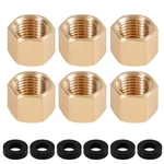 6pcs Brass Pipe With 6 Rubber Gasket, 1/4 Inch Npt Female Plug Hex Compr.... Fixed Price $33.51.