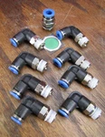 (9) Festo 90 Push-to-connect Threaded Elbow 4mm Fitting Lot. Fixed Price $25.00.