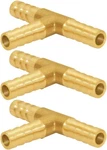 3pcs Solid Brass 3/8"od Barb Tee Splicer Mender Hose Fitting 3-way Union In. Fixed Price $11.99.
