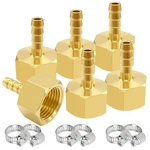 Uenede 6pcs Brass Hose Barb Fittings 1/2npt(3/4"id) - 3/8"barb, Gold. Fixed Price $16.17.
