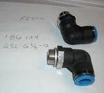 186124, Qsl-g3/8-12, 2pc, Festo, Push-in L-fitting, New. Fixed Price $13.95.