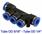 Pneumatic Manifold Union Push In Fitting Tube Od 5/16 To 1/4 Five Pieces. Fixed Price $19.99.