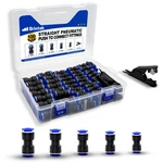 Brintek 100pcs Push To Connect Fittings 4mm, 6mm, 8mm, 10mm, 12mm, Black. Fixed Price $36.26.