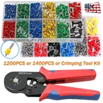 1200/1400pcs Wire Ferrule Kit Cable End Crimp Terminals Pin Insulated Connectors. Fixed Price $33.98.