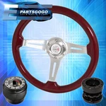 Adapter For 92-96 Prelude + Red Wood Deep Dish Steering Wheel Black Extender. Fixed Price $70.99.