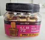 Apollo Pex Valves Threaded Male Adapter Brass Apxma1225jr 1/2" 19pack. Fixed Price $32.00.