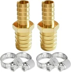 Uenede 2pcs Brass 1/2" To 3/4" Od Barb Reducer Barbed Hose Fittings With 4 St.... Fixed Price $21.28.