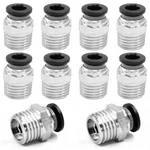 Harskiyer 10 Pcs Push To Connect Fittings 6mm Tube 1/4" Od X Npt, Silver. Fixed Price $11.14.