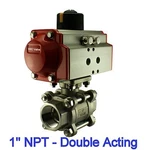 1" Inch Pneumatic Air Actuated Stainless Ball Valve Double Acting Return. Fixed Price $259.99.